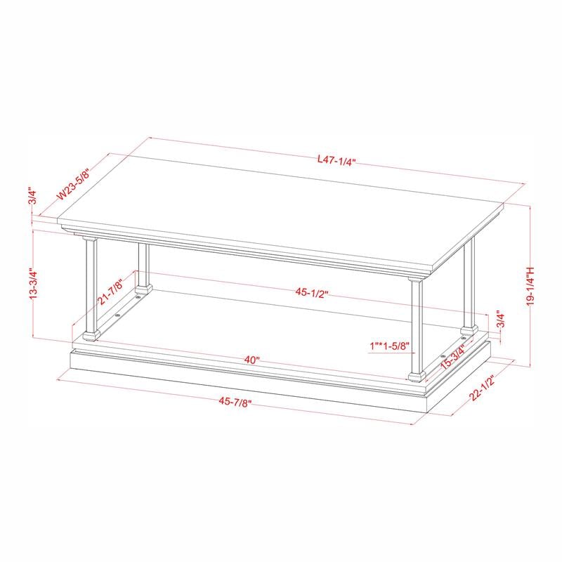 Furniture of America Drewden Wood 1-Shelf Coffee Table in White