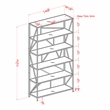 Furniture of America Qualt Industrial Metal 5-Shelf Bookcase in Black