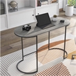 Furniture of America Wasiri Wood Writing Desk in Black and Light Gray
