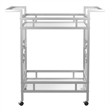 Furniture of America Olema Contemporary Metal 2-Shelf Serving Cart in Chrome