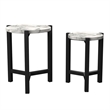 Furniture of America Elgan Wood 2-Piece Nesting Tables in Brushed Brown Gray