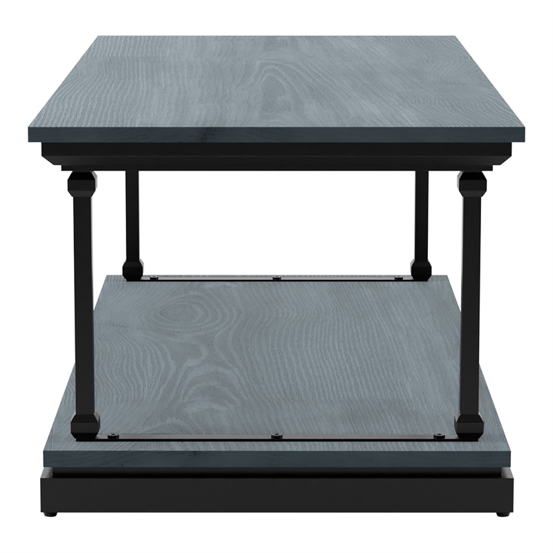 Furniture of America Drewden Wood 2-Piece Coffee Table Set in Antique Blue