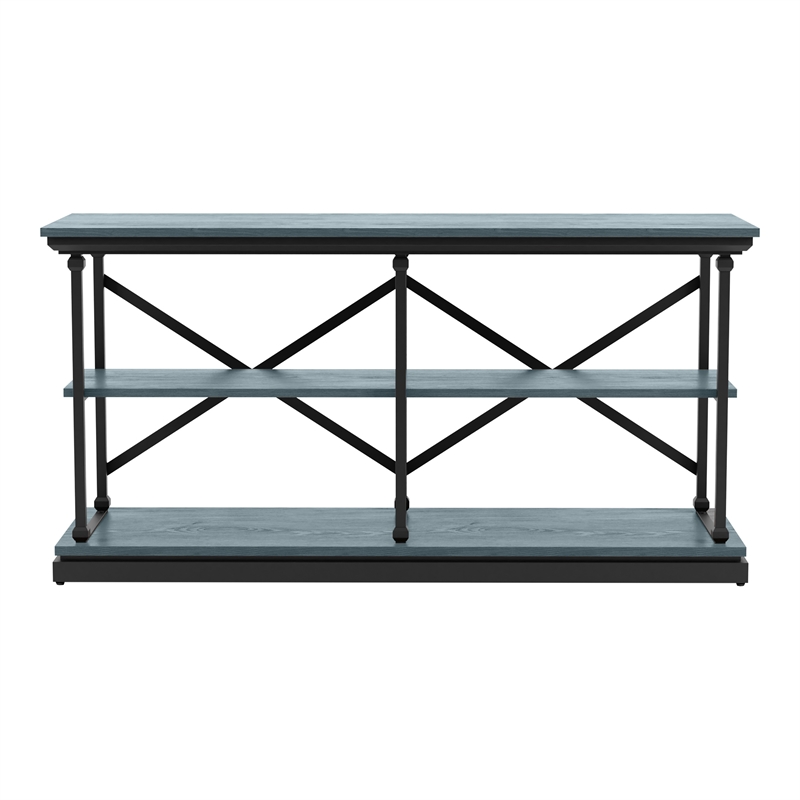 Furniture of America Drewden Wood 3-Piece Coffee Table Set in Antique Blue