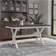 Furniture of America Egretta Transitional Wood Dining Table in Gray and White