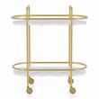 Furniture of America Delli Modern Metal 2-Shelf Serving Cart in Gold and White