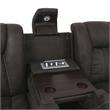 Furniture of America Axle Faux Leather Reclining Loveseat in Dark Gray