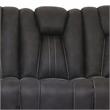 Furniture of America Axle Transitional Faux Leather Reclining Sofa in Dark Gray