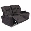 Furniture of America Axle Faux Leather 2-Piece Sofa Set in Dark Gray