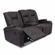 Furniture of America Axle Faux Leather 3-Piece Sofa Set in Dark Gray