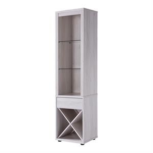 Furniture of America Mette Transitional Wood Multi-Storage Curio in White Oak