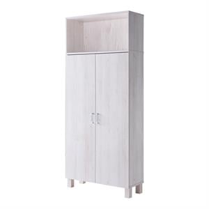 Furniture of America Astro Contemporary Wood 5-Shelf Pantry in White Oak