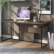 Furniture of America Trela Wood Writing Desk with USB Plug in Oak