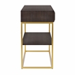 Furniture of America Giffore Metal 1-Shelf Console Table in Walnut
