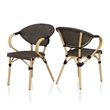 Furniture of America Borda Aluminum Patio Arm Chair in Brown (Set of 2)