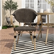 Furniture of America Borda Aluminum Patio Arm Chair in Brown (Set of 2)