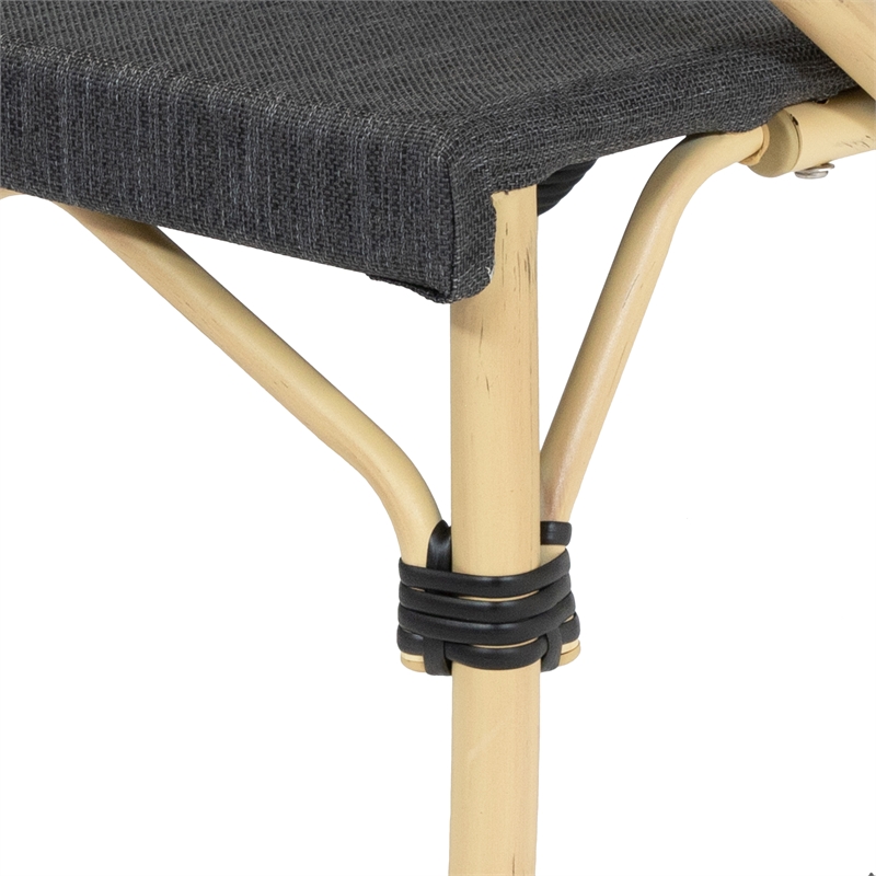Furniture of America Borda Aluminum Patio Arm Chair in Dark Gray (Set of 2)