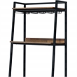 Furniture of America Bimme Rustic Metal 4-Shelf Wine Cabinet in Oak and Black