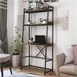 Furniture of America Mistos Transitional Metal Writing Desk with USB in Brown
