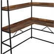 Furniture of America Narvay Metal Corner Writing Desk with USB in Brown
