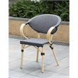 Borda Transitional 3-Piece Natural Metal Bistro Table and Chair Set