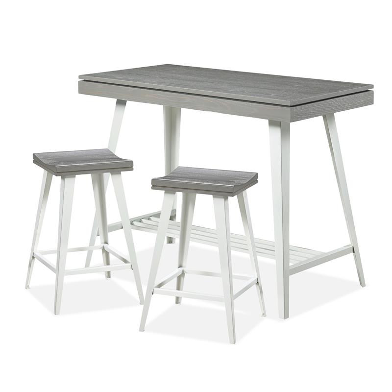 Furniture of America Melba Wood 3-Piece Counter Height Table Set in Gray