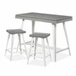 Furniture of America Melba Wood 3-Piece Counter Height Table Set in Gray
