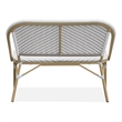Devey Transitional 2-Piece Patio Metal Gray Loveseat and Bistro Table Set