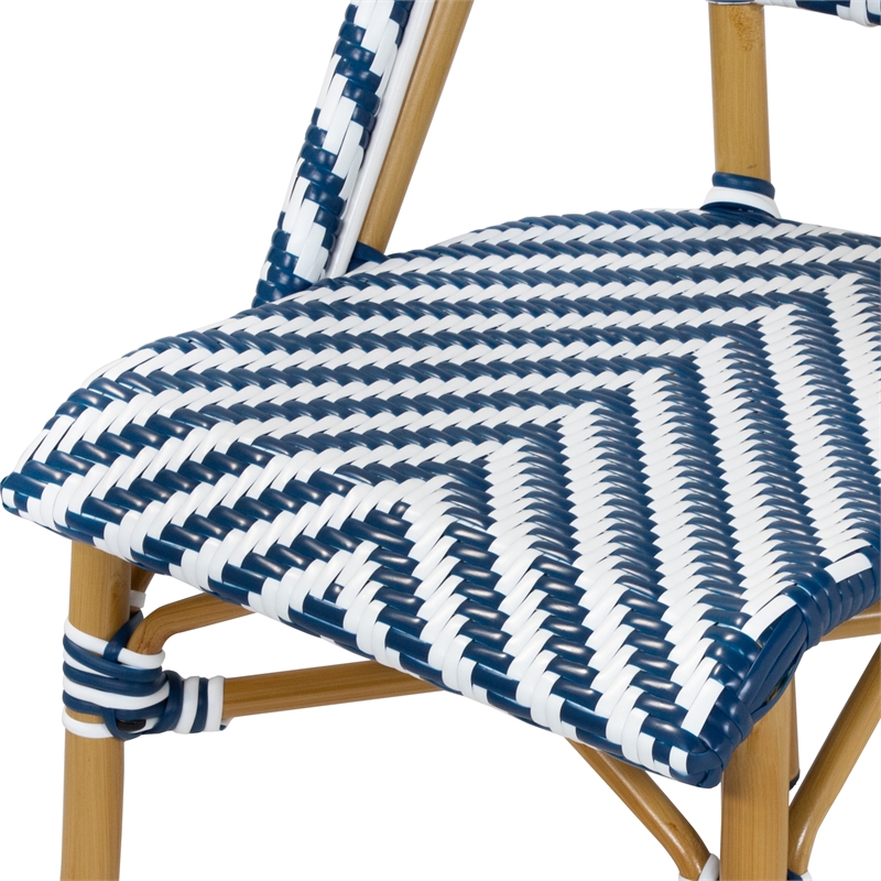 Furniture of America Acti Modern Aluminum Patio Dining Chair in Blue