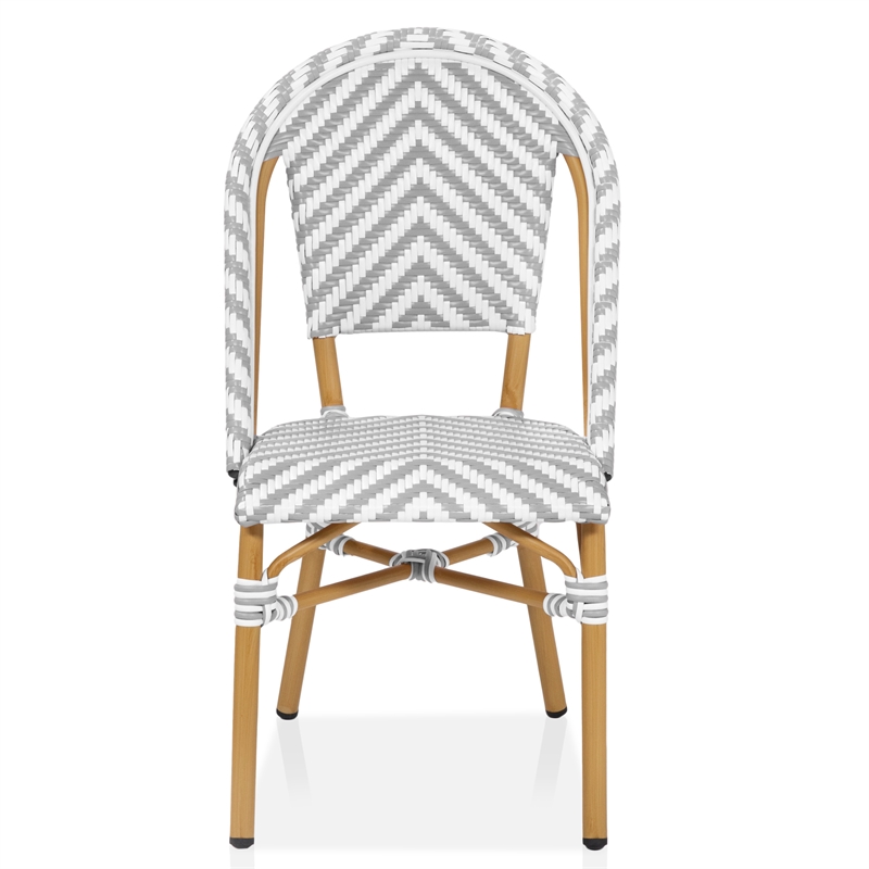 Furniture of America Acti Modern Aluminum Patio Dining Chair in Gray
