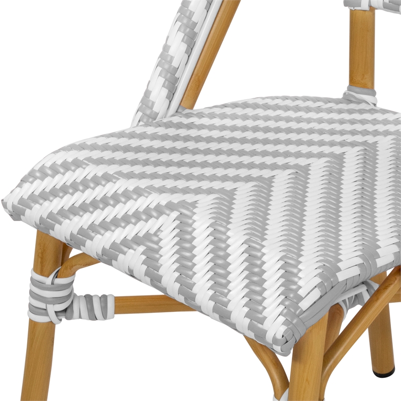 Furniture of America Acti Modern Aluminum Patio Dining Chair in Gray