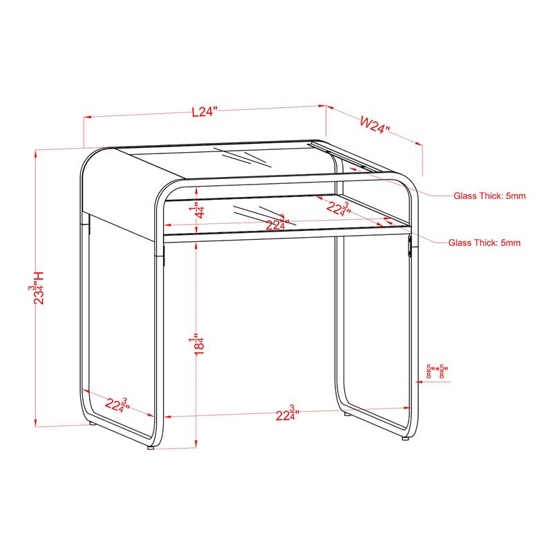 Furniture of America Mexller Metal 1-Shelf End Table in Silver (Set of 2)
