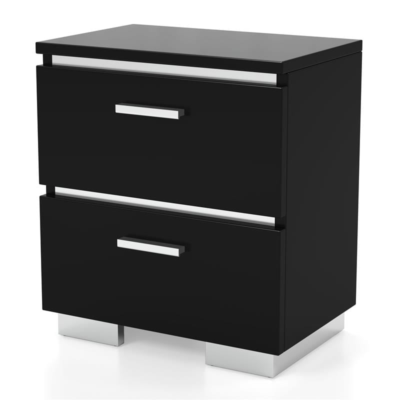 Furniture of America Elsah Wood Nightstands in Black (Set of 2)