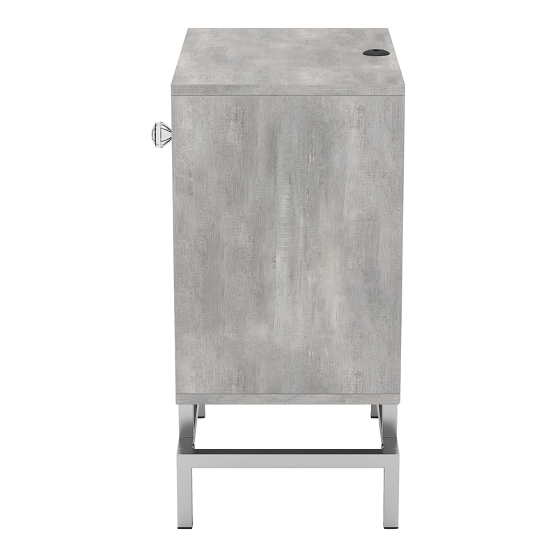 Furniture of America Lyn Wood End Table with USB Port in Light Gray (Set of 2)