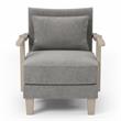 Furniture of America Ciela Faux Leather Accent Chair in Gray (Set of 2)