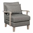 Furniture of America Ciela Faux Leather Accent Chair in Gray (Set of 2)