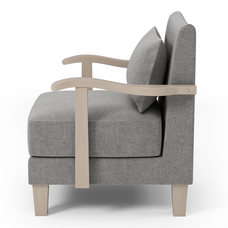 Furniture of America Ciela Faux Leather Accent Chair in Gray (Set of 2)