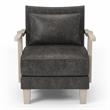 Furniture of America Ciela Faux Leather Accent Chair in Light Gray (Set of 2)