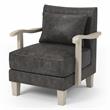 Furniture of America Ciela Faux Leather Accent Chair in Light Gray (Set of 2)