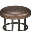 Furniture of America Casta Faux Leather Nailhead Bar Stool in Bronze (Set of 2)