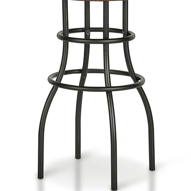 Furniture of America Casta Faux Leather Nailhead Bar Stool in Bronze (Set of 2)