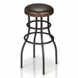 Furniture of America Casta Faux Leather Nailhead Bar Stool in Bronze (Set of 2)