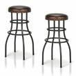 Furniture of America Casta Faux Leather Nailhead Bar Stool in Bronze (Set of 2)