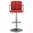 Furniture of America Reiley Metal Adjustable Barstool in Red (Set of 2)