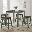 Furniture of America Silva Wood 5-Piece Counter Dining Set in Antique Green
