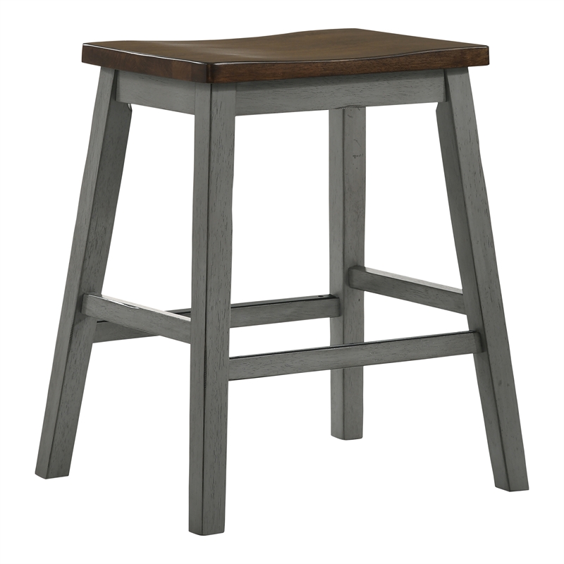 Furniture of America Silva Wood 5-Piece Counter Dining Set in Light Gray