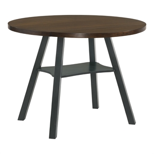 Furniture of America Elda Wood Drop-Leaf Counter Height Table in Antique Gray