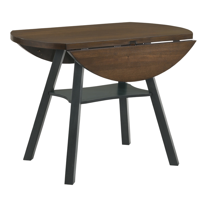 Furniture of America Elda Wood Drop-Leaf Counter Height Table in Antique Gray
