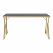 Furniture of America Egala Contemporary Black Glass Top Dining Table