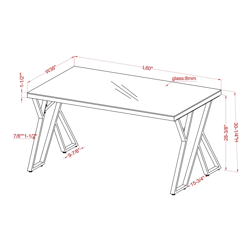 Furniture of America Egala Contemporary White Glass Top Dining Table