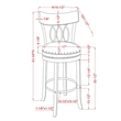 Furniture of America Beka Wood 29-Inch Swivel Bar Stool in Light Gray (Set of 2)